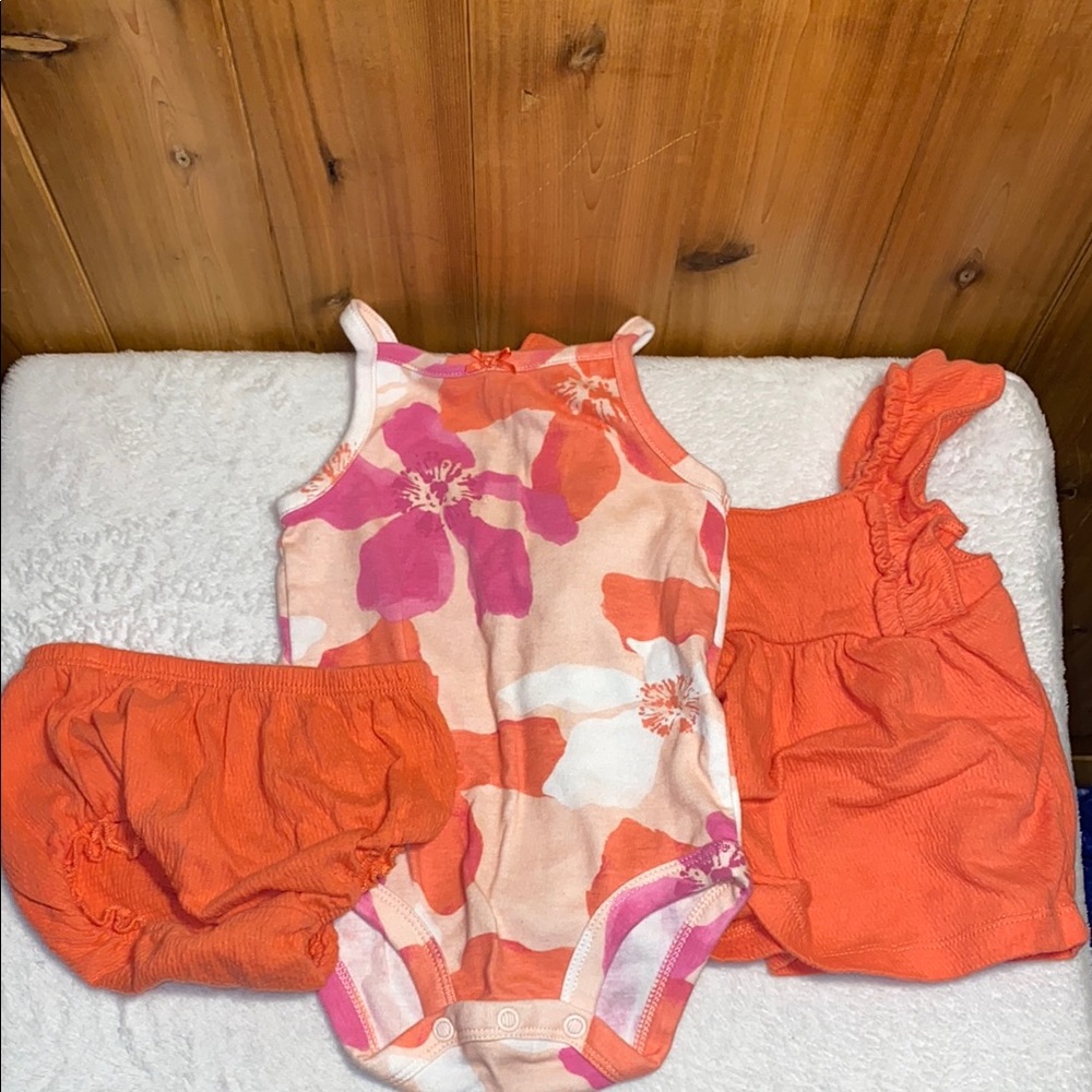 Carter's Pink and Orange Baby Romper